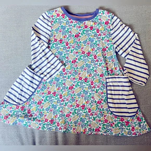 mini boden tunic dress Mini Boden purple Pink stripes sweatshirt tunic dress Girls Long Sleeve 7/8